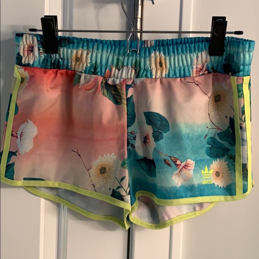 Adidas Floral Print Shorts Size S